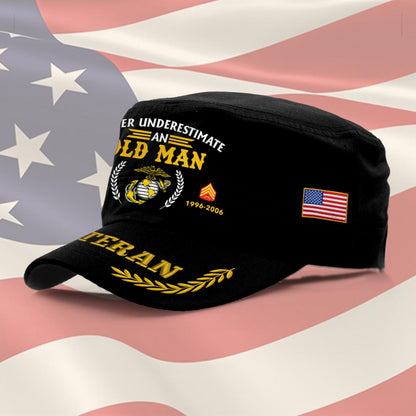 US Marine Corps – Military Cap - Never Underestimate An Old Man