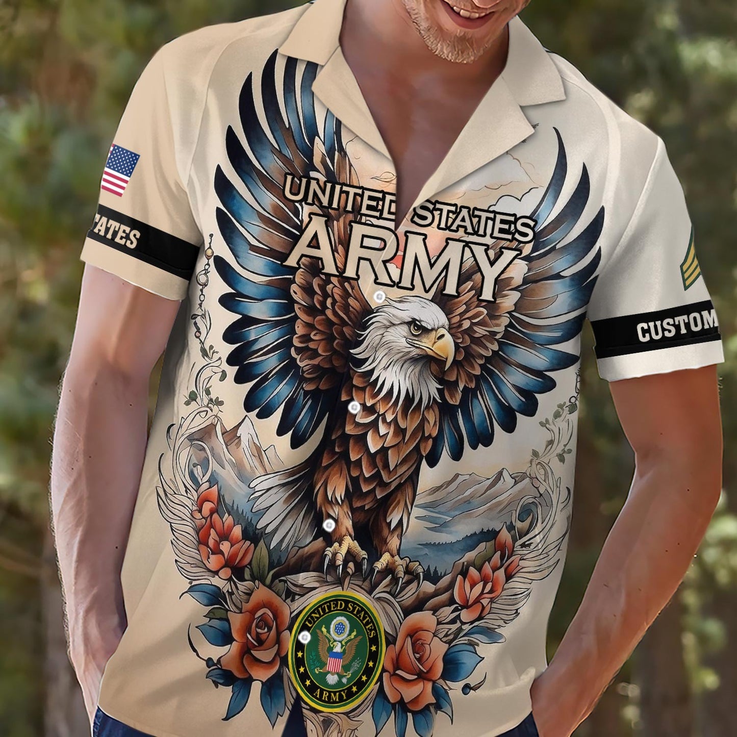 US Army – Hawaiian Shirt – American Bald Eagle