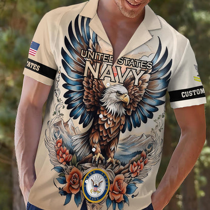 US Navy – Hawaiian Shirt –  American Bald Eagle