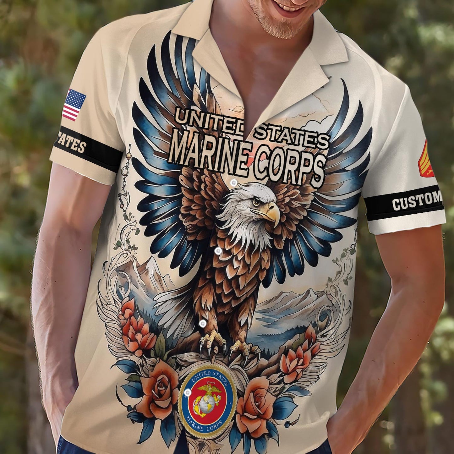 US Marine Corps – Hawaiian Shirt – American Bald Eagle