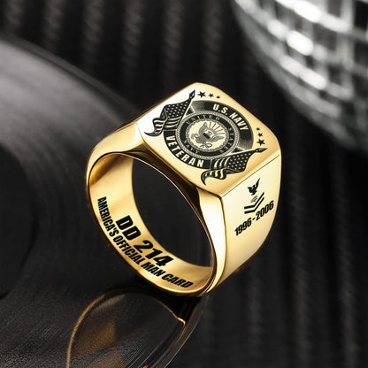 US Navy – Engraved Men's Ring – Veteran Honor Signet