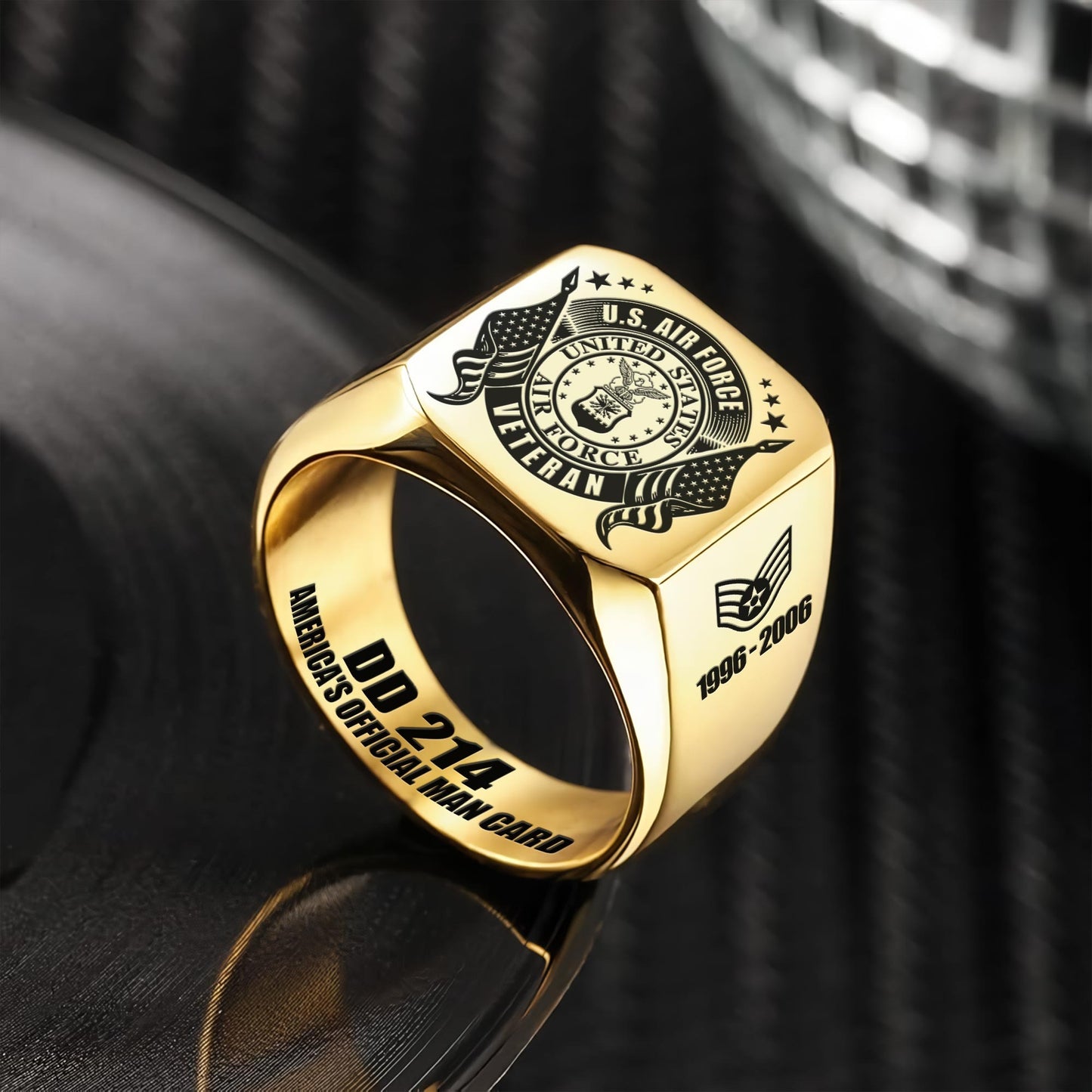 US Air Force – Engraved Men's Ring – Veteran Honor Signet