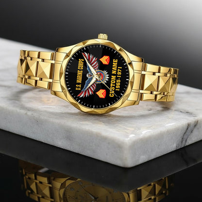 US Marine Corps – Diamond-Cut Bezel Watch – Eagle Honor Dial