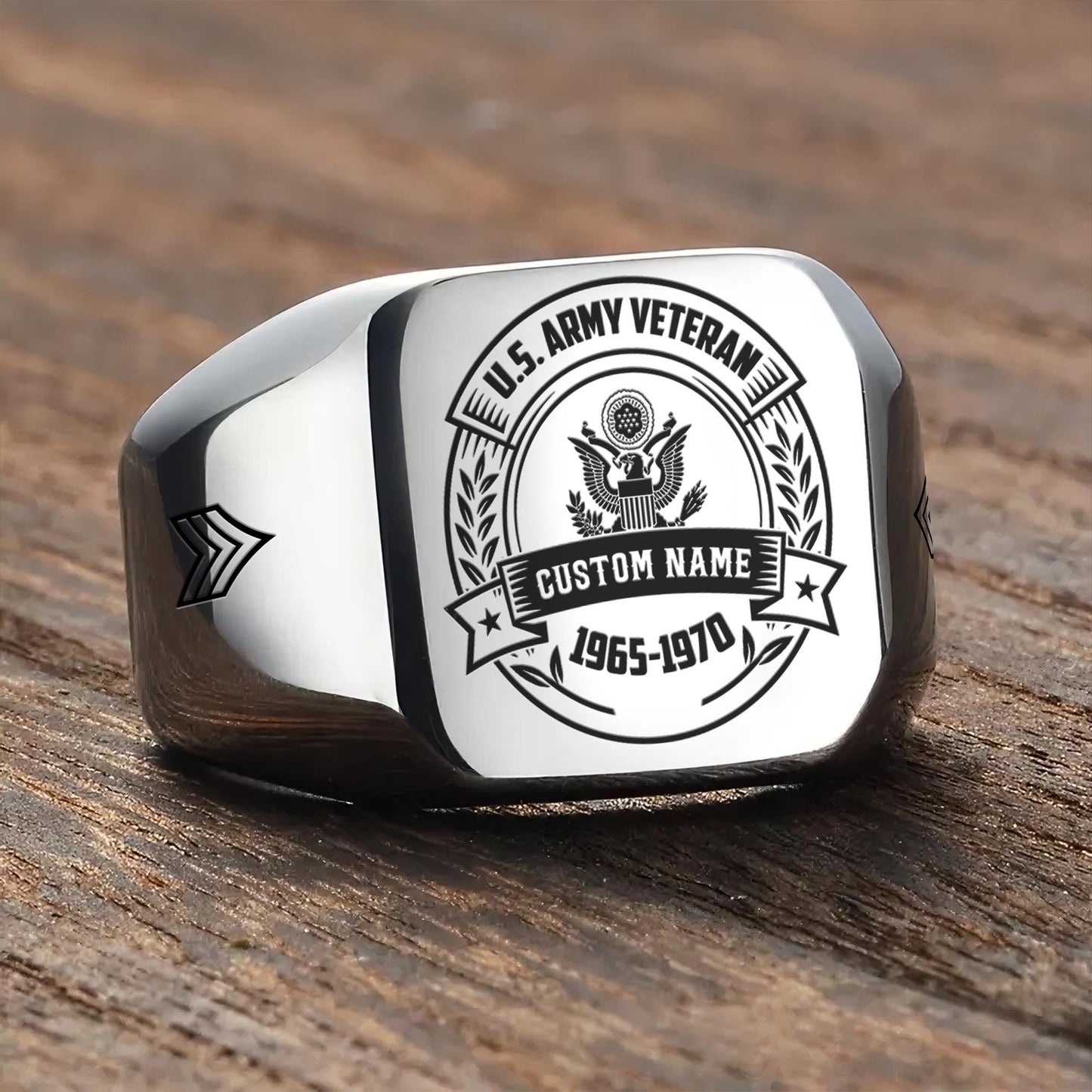 US Army – Engraved Men's Ring – Patriot Eagle Crest