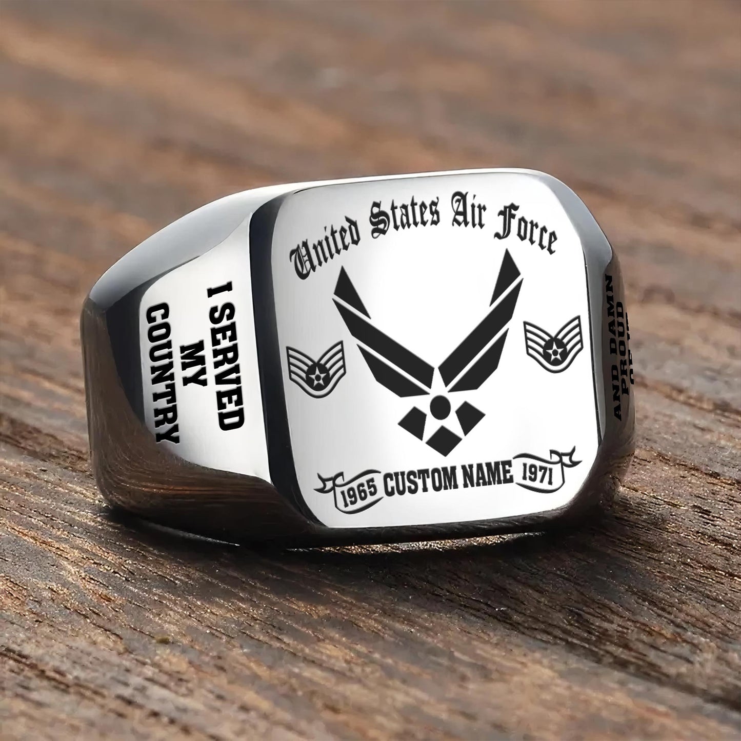 US Air Force – Engraved Men's Ring – Military Heritage Insignia