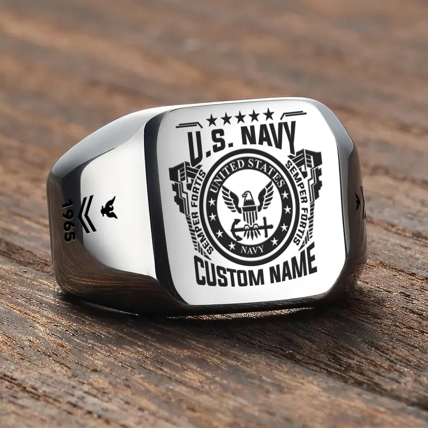 US Navy – Engraved Men's Ring – Veteran Heritage Seal