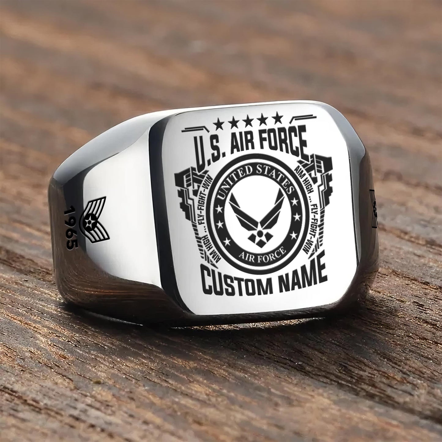 US Air Force – Engraved Men's Ring – Veteran Heritage Seal