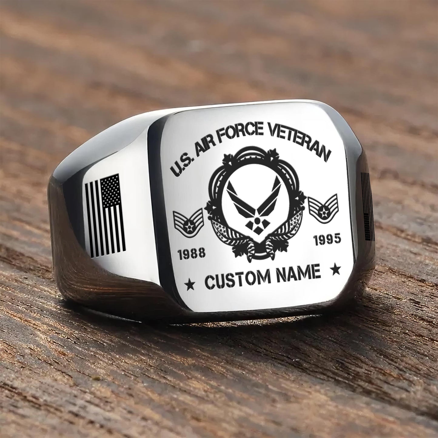 US Air Force – Engraved Men's Ring – Veteran Legacy Emblem