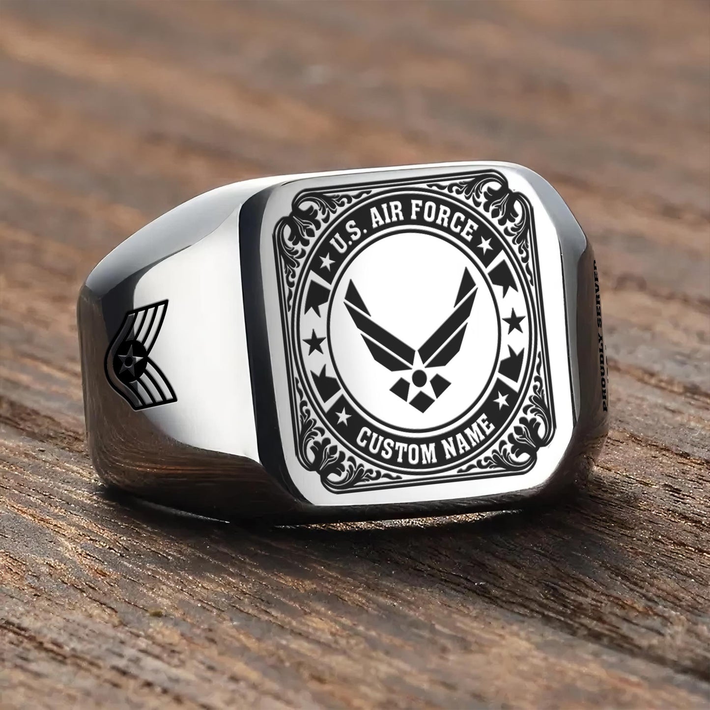 US Air Force – Engraved Men's Ring – Military Honor Seal