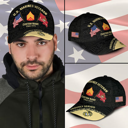 US Marine Corps – Classic Cap – Proudly Served - Flag