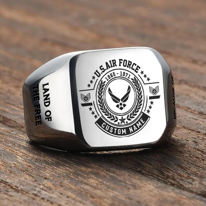 US Air Force – Engraved Men's Ring – Motto Legacy Signet