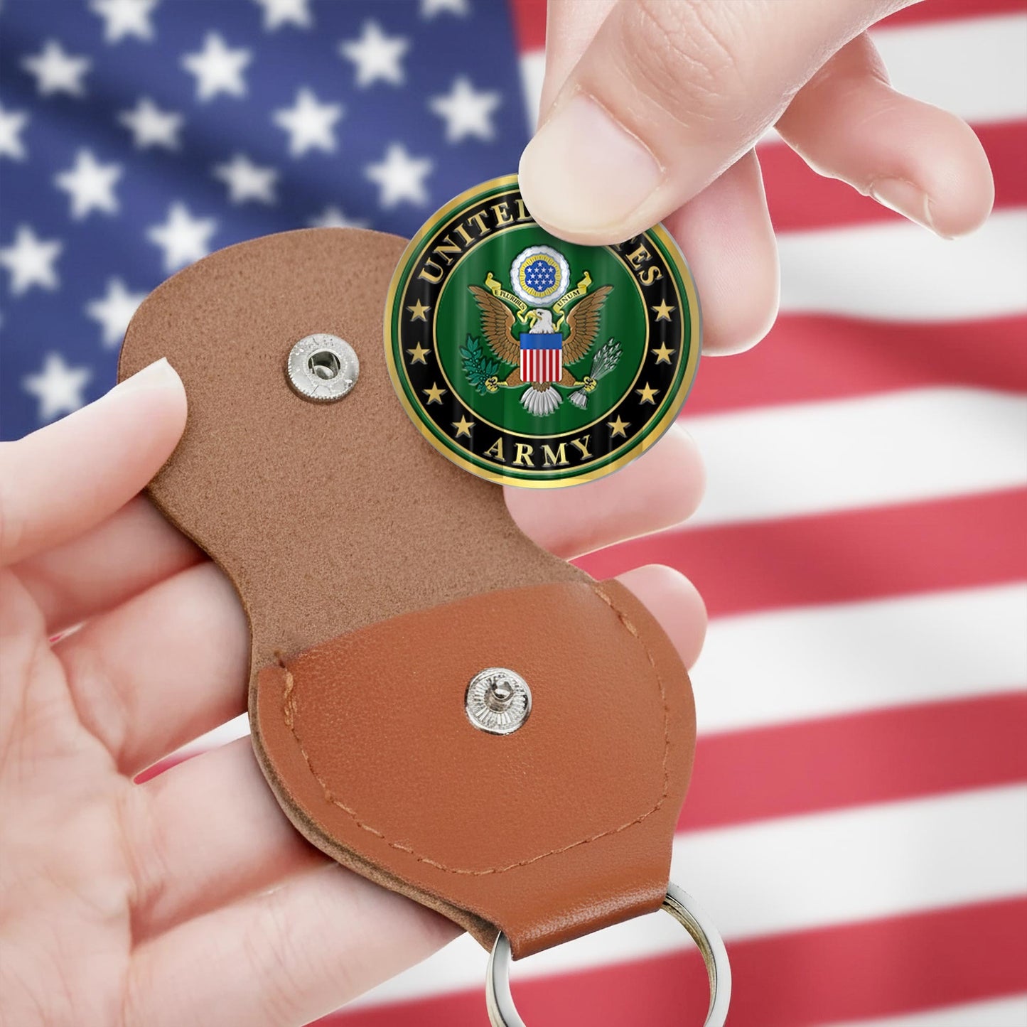 US Army – Military Printed Challenge Coin – National Pride Medallion