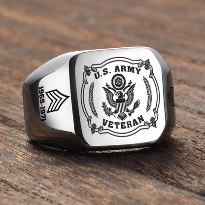 US Army – Engraved Men's Ring – Duty Honor Signet