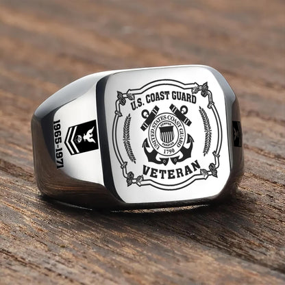 US Coast Guard – Engraved Men's Ring – Duty Honor Signet