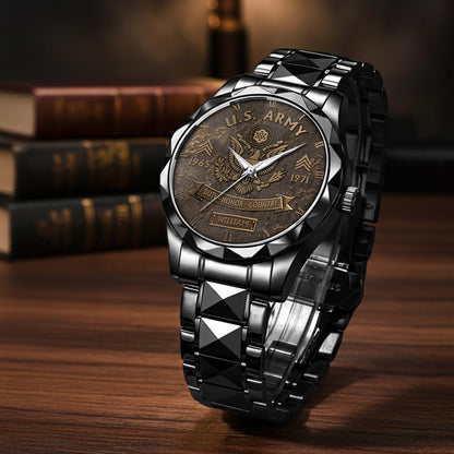 US Army – Diamond-Cut Bezel Watch – Bronze Legacy Crest