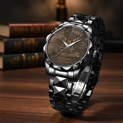 US Navy – Diamond-Cut Bezel Watch – Bronze Legacy Crest