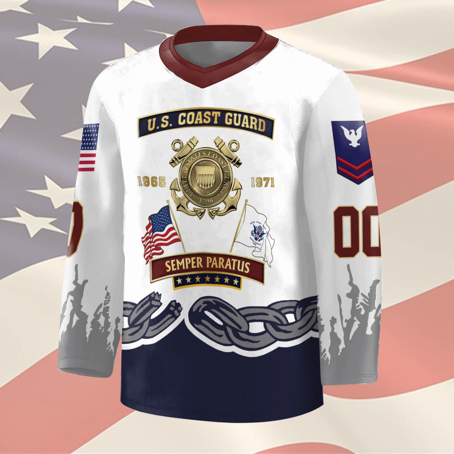 US Coast Guard – Hockey Jersey – Unbreakable Chain Emblem