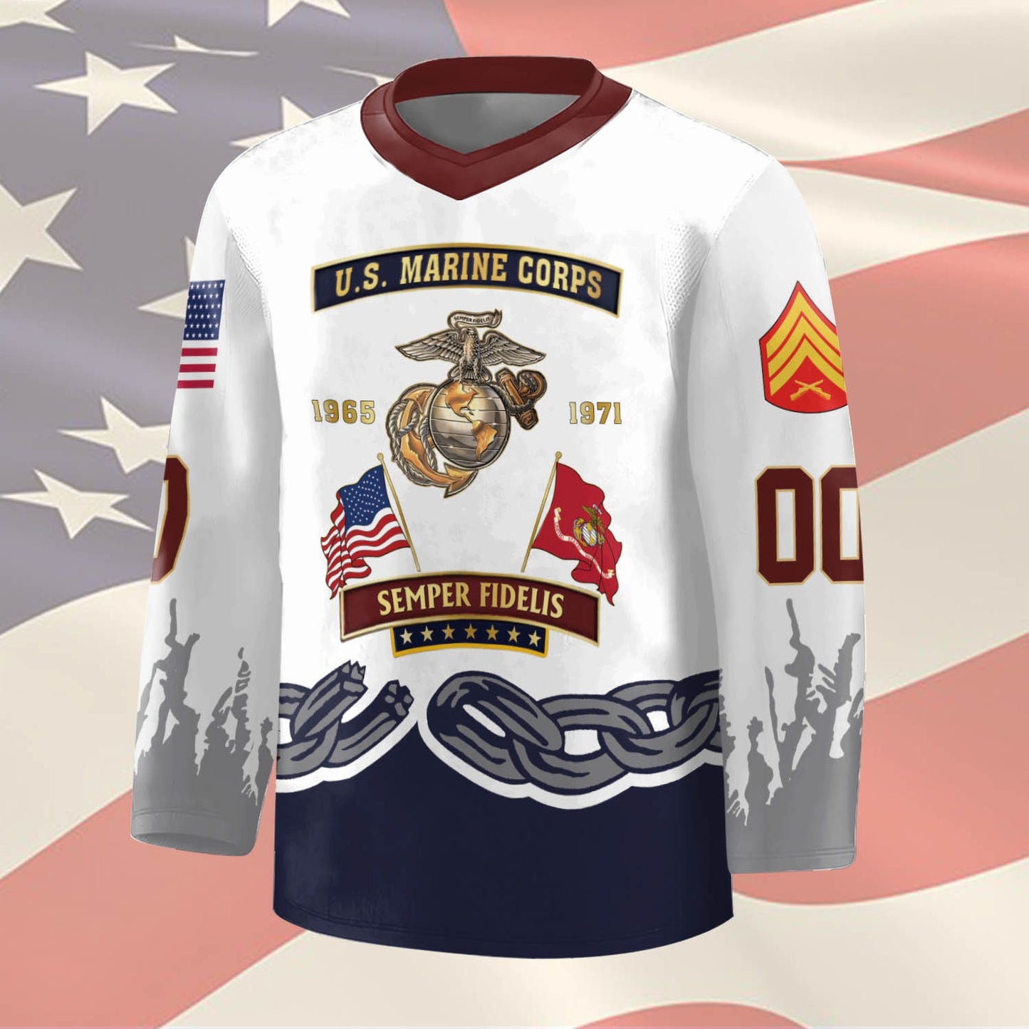 US Marine Corps – Hockey Jersey – Unbreakable Chain Emblem