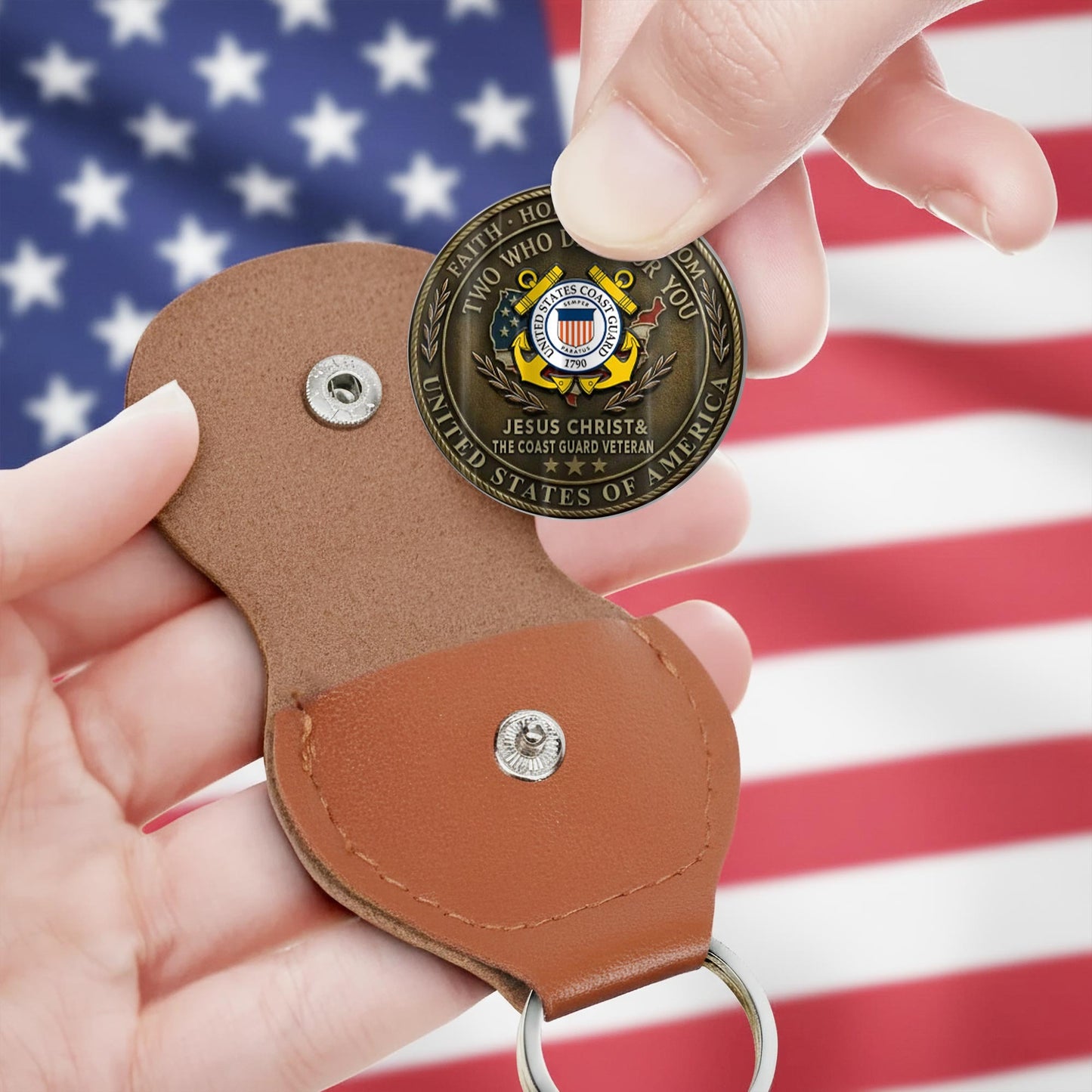 US Coast Guard – Military Printed Challenge Coin – Antique Bronze Memorial Crest