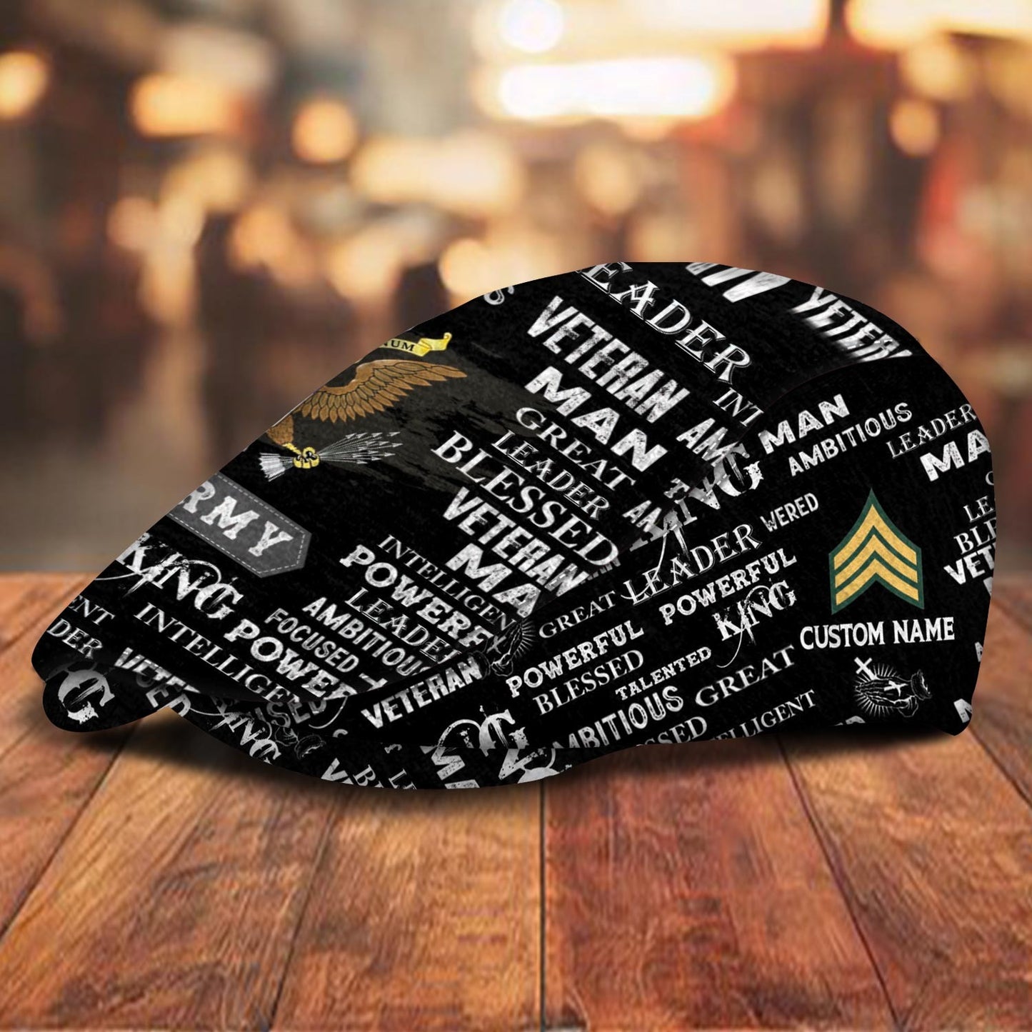 Custom U.S. Army Jeff Cap –  Anchor & Motto Typography Design