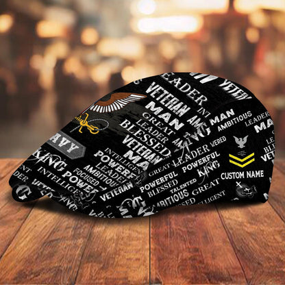 Custom U.S. Navy Jeff Cap –  Anchor & Motto Typography Design