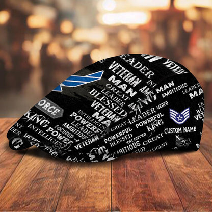 Custom U.S. Air Force Jeff Cap – Anchor & Motto Typography Design