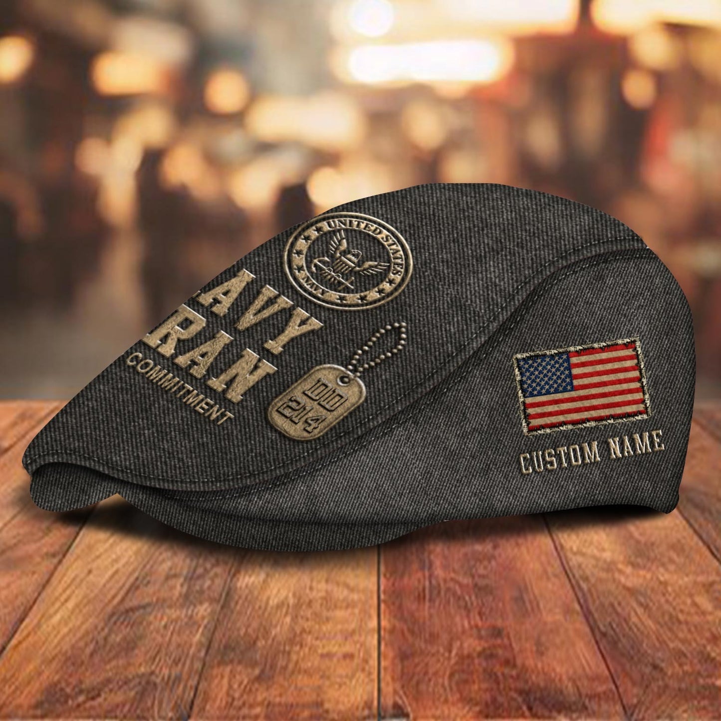 Custom U.S. Navy Jeff Cap –  Denim Patch Cap