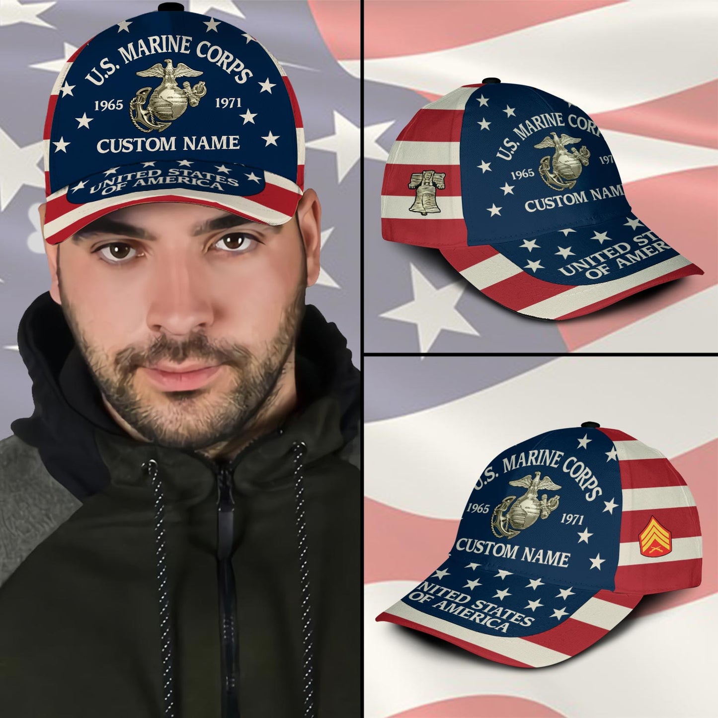 US Marine Corps – Classic Cap – US Flag