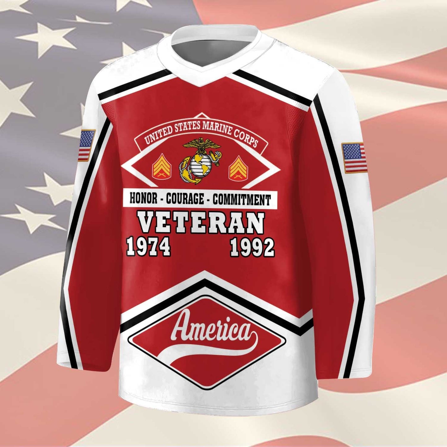 US Marine Corps – Hockey Jersey – Honor Shield Pattern