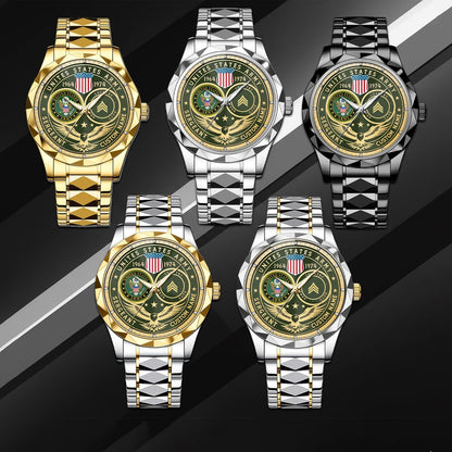 US Army – Diamond-Cut Bezel Watch – Forever Service Crest