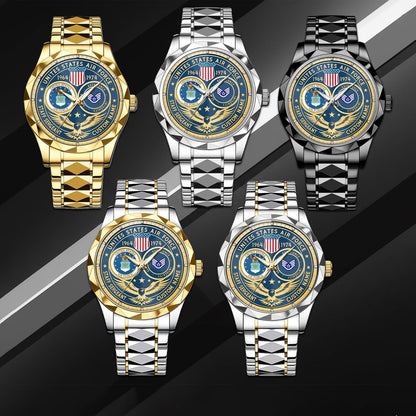 US Air Force – Diamond-Cut Bezel Watch – Forever Service Crest