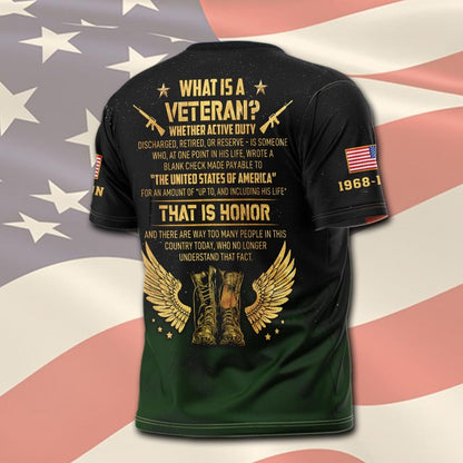 U.S Army – T-shirt – What is a Veteran?