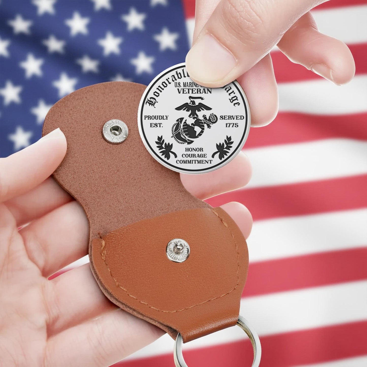 US Marine Corps – Military Printed Challenge Coin – Shield & Laurel Seal