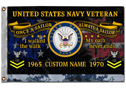 U.S. Navy Flying Flag –  I Walked The Walk My Oath Never Ends