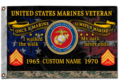 U.S. Marine Corps Flying Flag – I Walked The Walk My Oath Never Ends