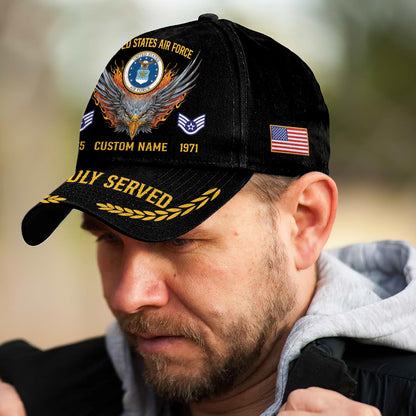 US Air Force – Classic Cap – Proudly Served - Flaming Eagle