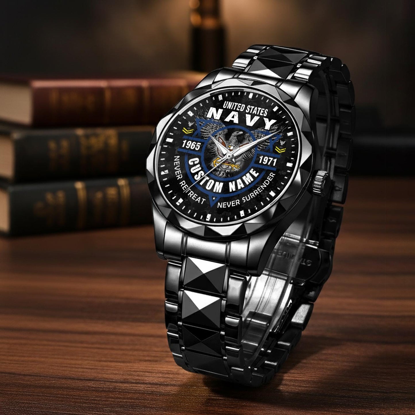 US Navy – Diamond-Cut Bezel Watch – Commemorative Valor Dial