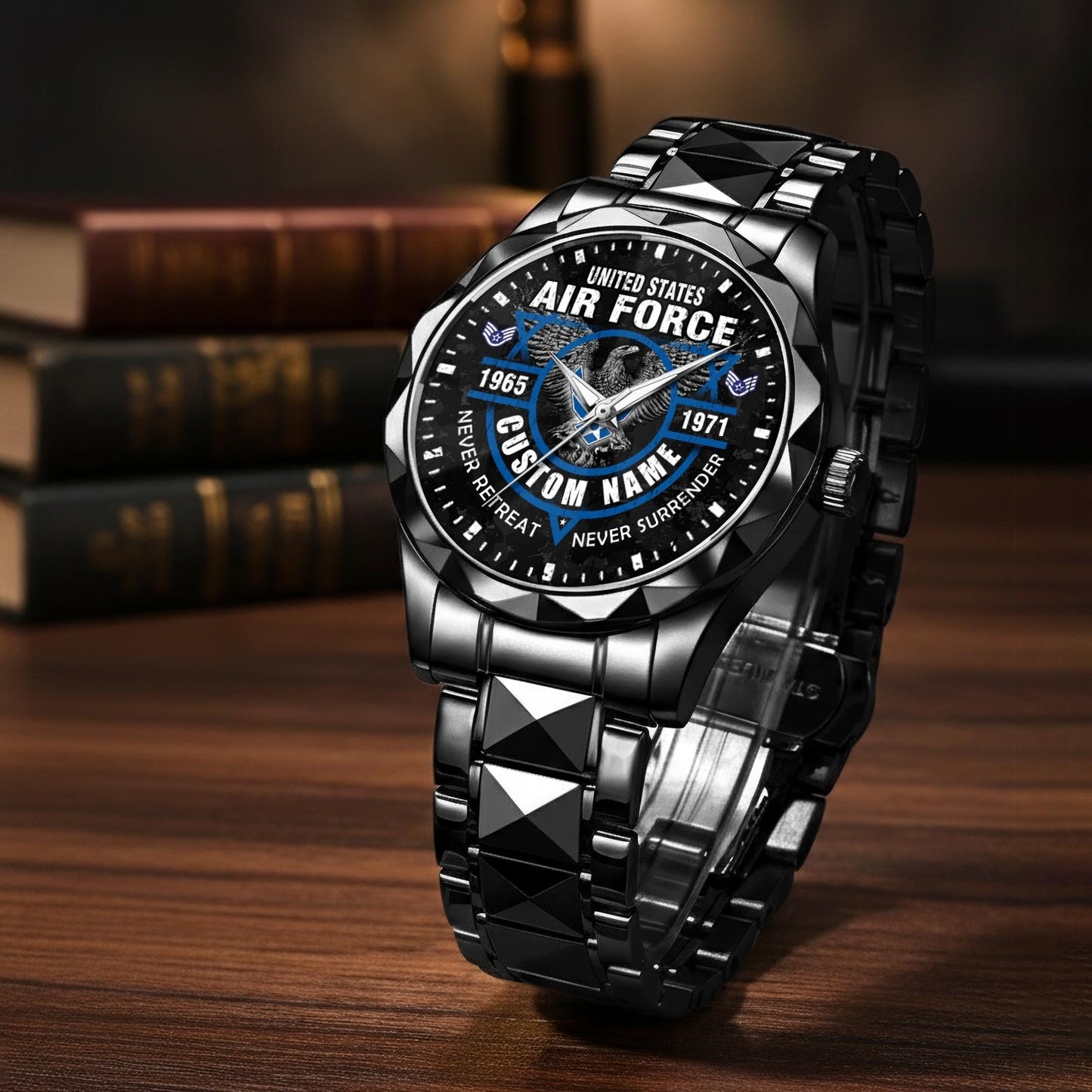 US Air Force – Diamond-Cut Bezel Watch – Commemorative Valor Dial