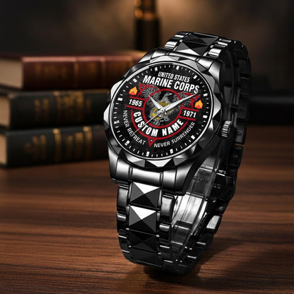 US Marine Corps – Diamond-Cut Bezel Watch – Commemorative Valor Dial