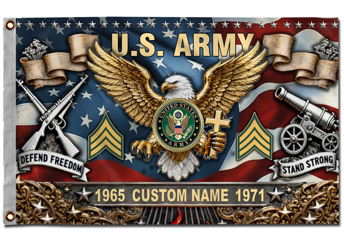 U.S. Army Flying Flag –  Golden Eagle Veteran