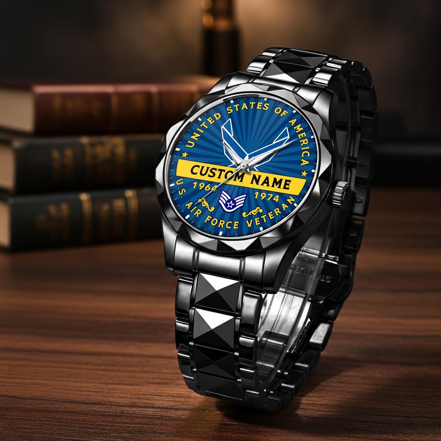 US Air Force – Diamond-Cut Bezel Watch – Liberty Star Crest