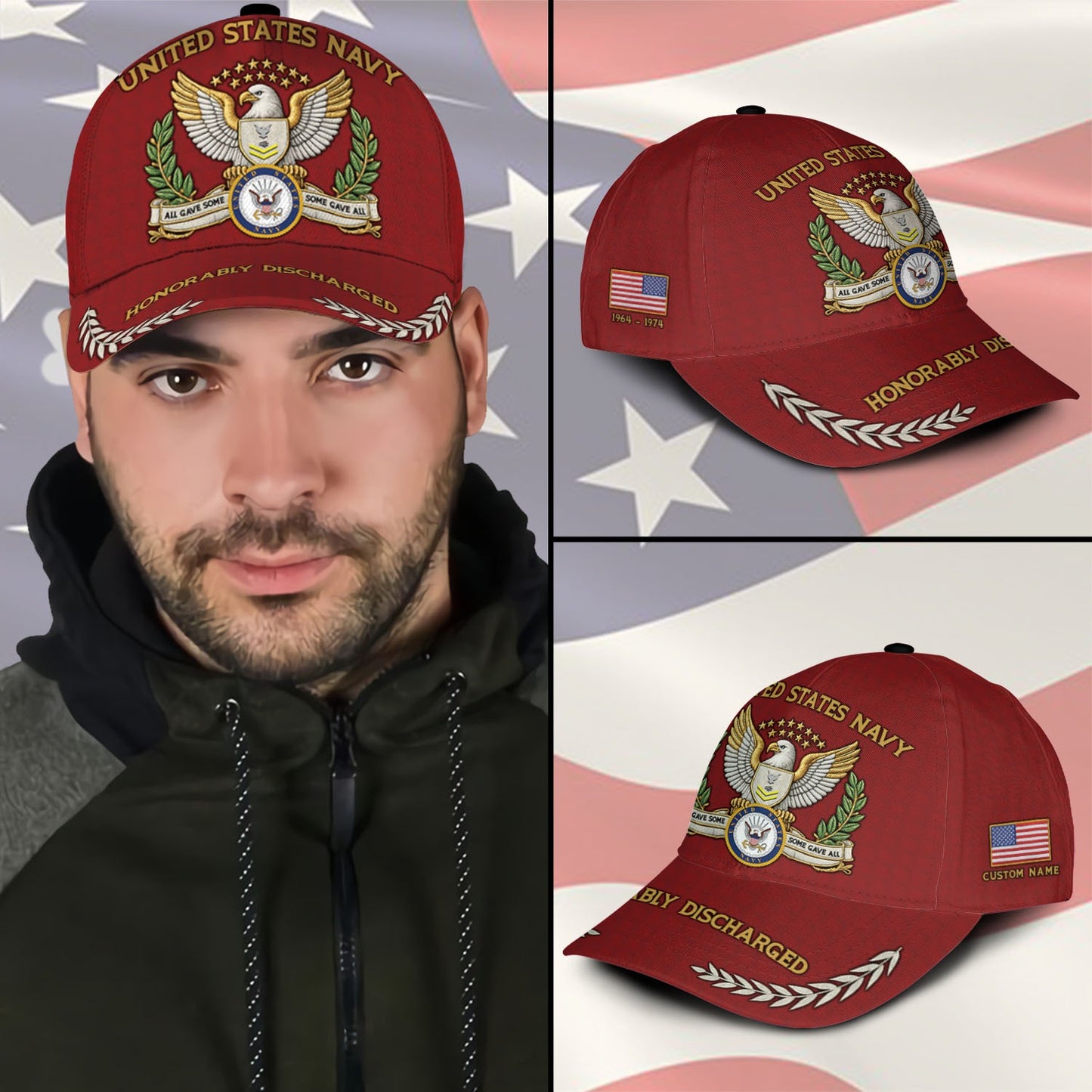 US Navy – Classic Cap – Veteran Red Emblem