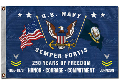 U.S. Navy Flying Flag –  250 Years Of Freedom- VER 2