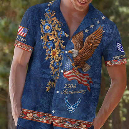 US Air Force – Hawaiian Shirt – Liberty Eagle & Floral Vintage Shirt