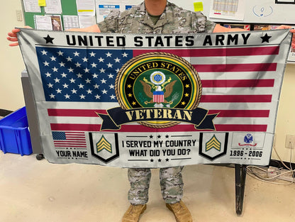 U.S. Army Flying Flag –  I SERVED MY COUNTRY WHAT DID YOU DO?