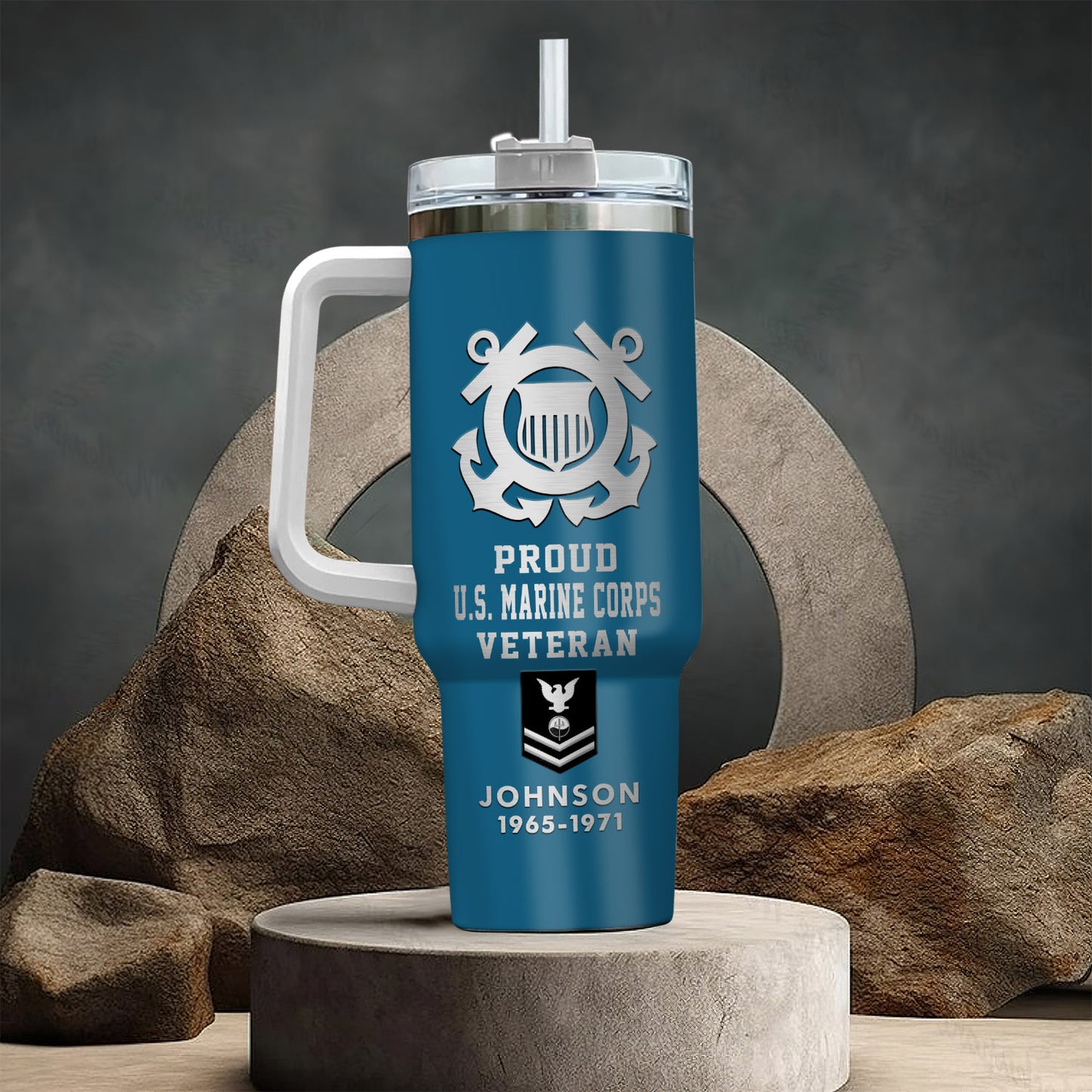 US Coast Guard, Land Of The Free, Because Of The Brave – Stainless Steel Tumbler 40oz