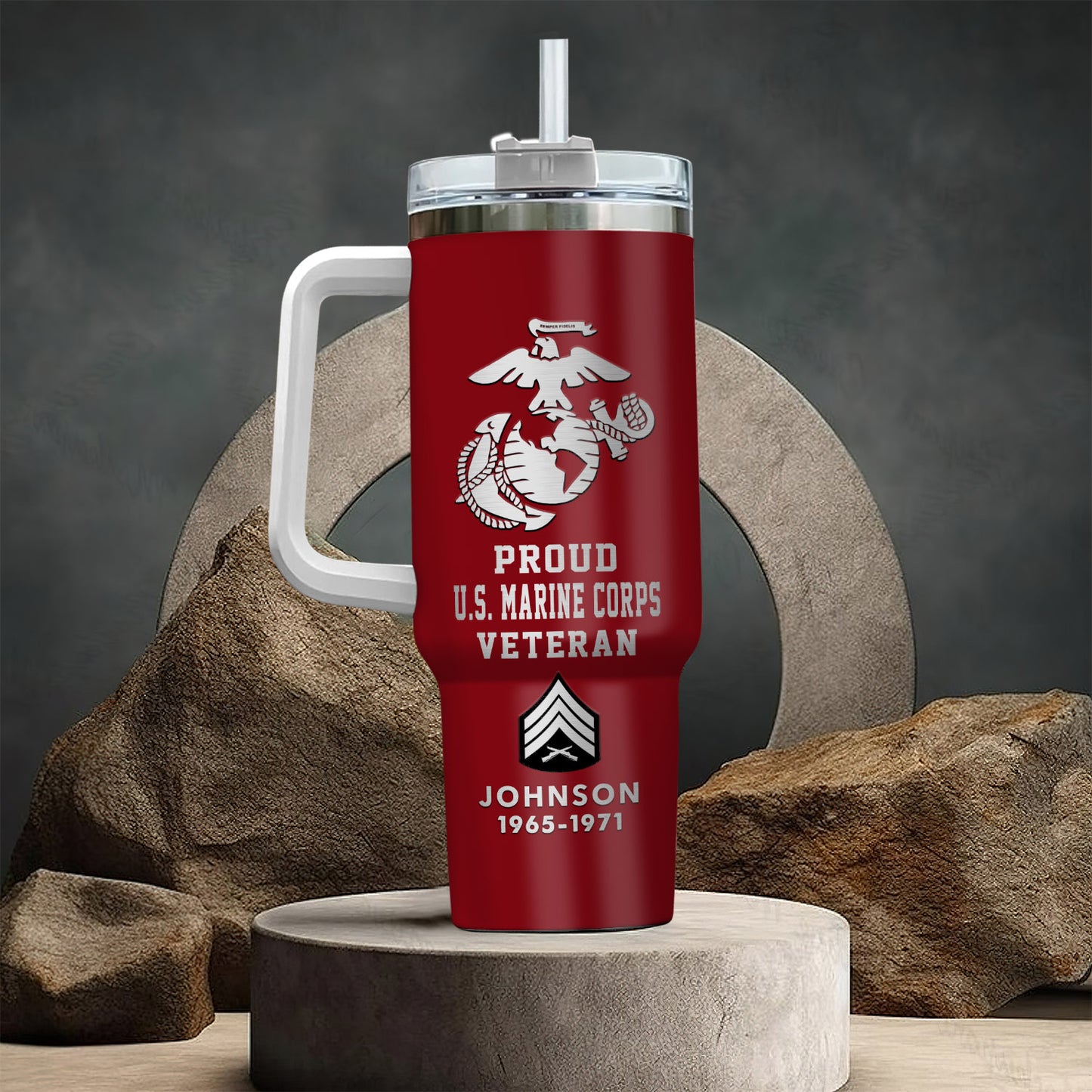 US Marine Corps, E 6 Marines Staff Sergeant – Stainless Steel Tumbler 40oz