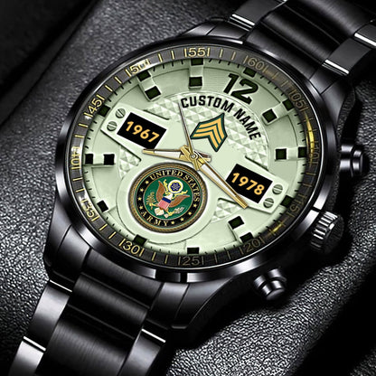 US Army – Diamond-Cut Bezel Watch – Eagle Honor Timepiece