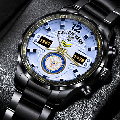US Navy – Diamond-Cut Bezel Watch – Eagle Honor Timepiece