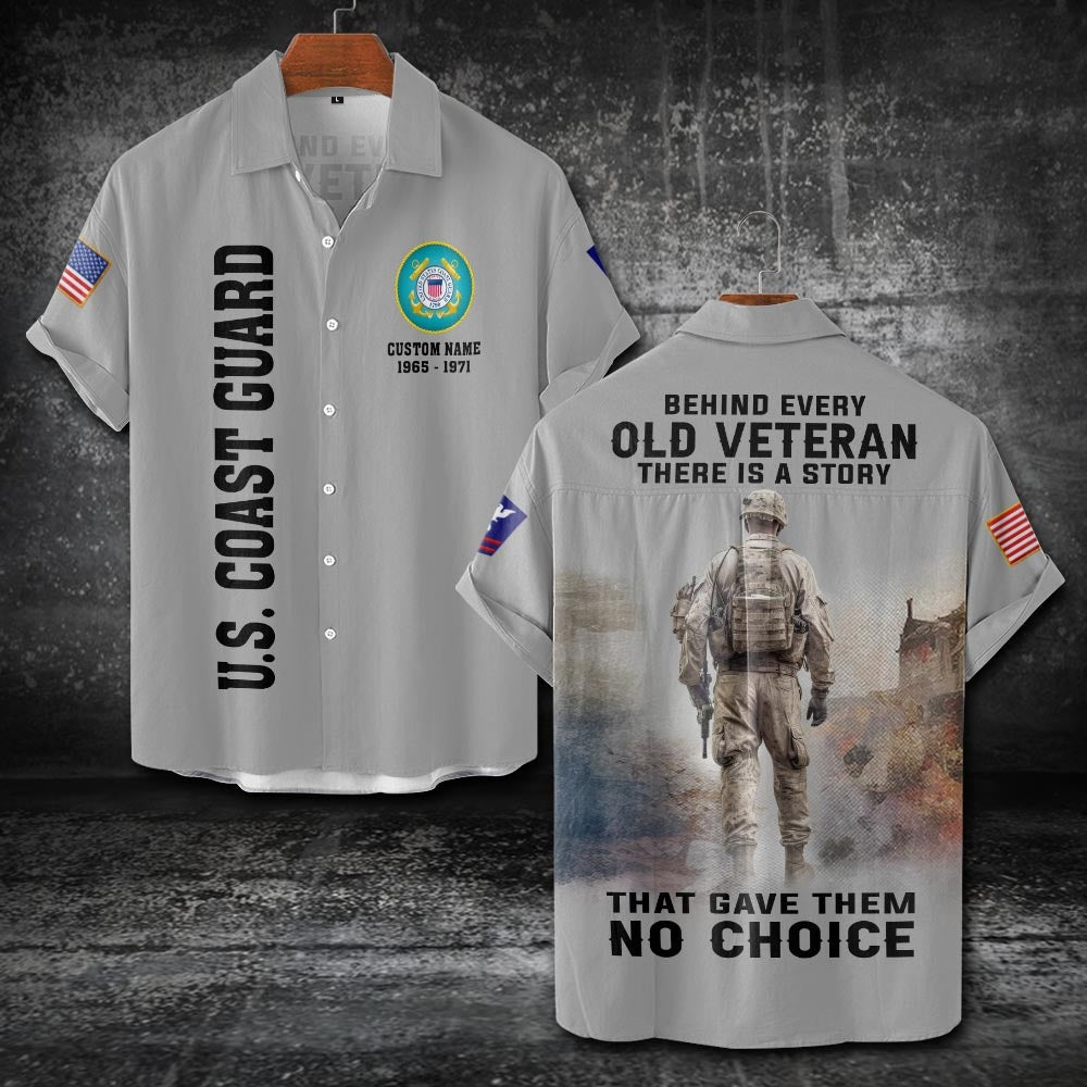 U.S Coast Guard – T-shirt – BEHIND EVERY OLD VETERAN THERE IS A STORY